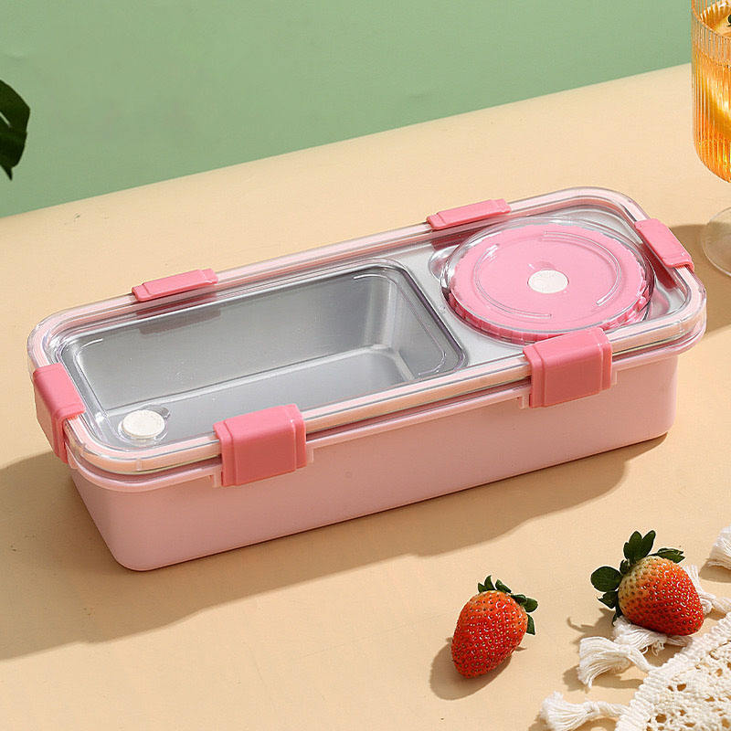 Mini Muffets Stainless Steel Bento Lunch Box Set for Food with 2 Compartment & 150ml Container 100% Leak-Proof Design