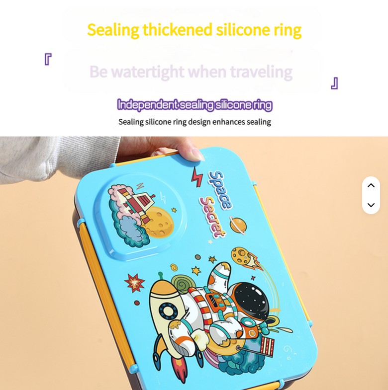 Mini Muffets Leak-Proof 4 Compartment Stainless Steel Lunch Box for Kids BPA-Free Bento Box for School, Travel & Picnics 800ML