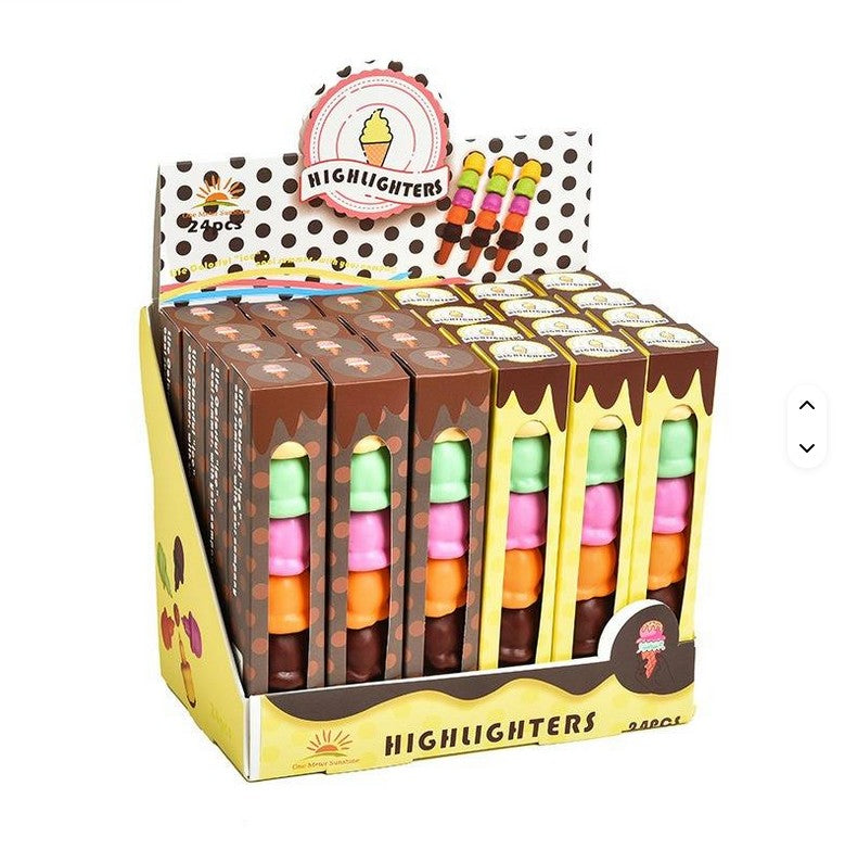 Mini Muffets Ice Cream Shaped Highlighters 5 PC