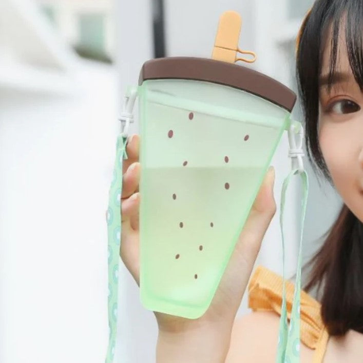 Mini Muffets Ice Cream Shaped Kids Sipper 320 ML BPA Free with Adjustable Strap
