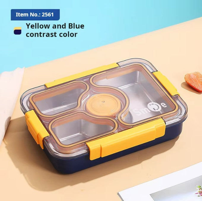 Mini Muffets 3 Compartments Lunch Box with Small Container – Durable & Leak-Proof Tiffin for Adults & Kids
