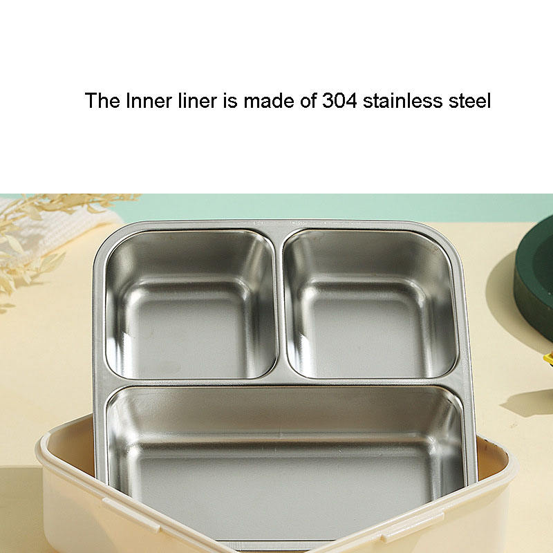 Mini Muffets Kids Fun Dino Theme Stainless Steel Bento Leak-Proof Lunch Box for School, 3-Compartment, Sauce Jar & Spoon