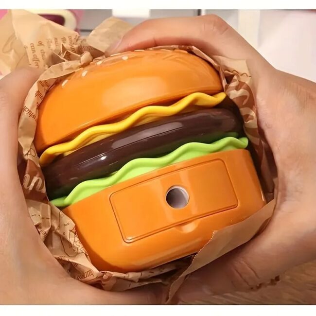Mini Muffets Hamburger Table Lamp Burger Design Desk Light with Built-in Sharpener & Pen Holder for Kids