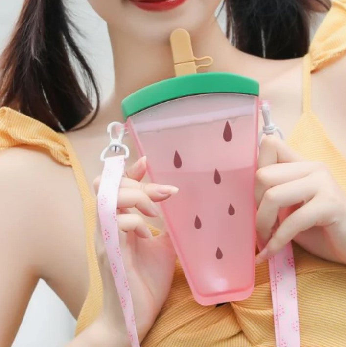 Mini Muffets Ice Cream Shaped Kids Sipper 320 ML BPA Free with Adjustable Strap