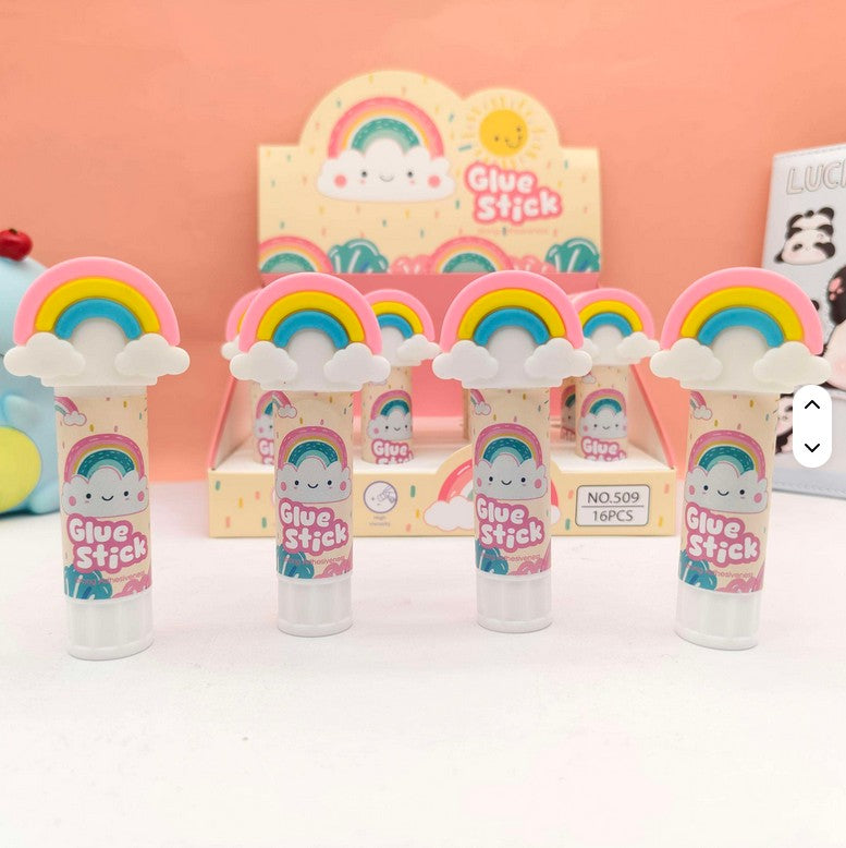 Mini Muffets Cute Rainbow Design Glue Stick for Kids – Safe & Easy-to-Use School Craft Glue