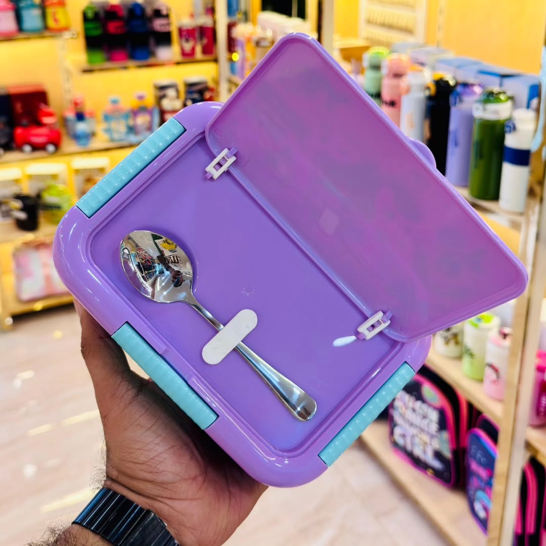 Mini Muffets 3 Compartments Lunch Box for Kids – Cute & Durable Design, Spill-Proof School Tiffin