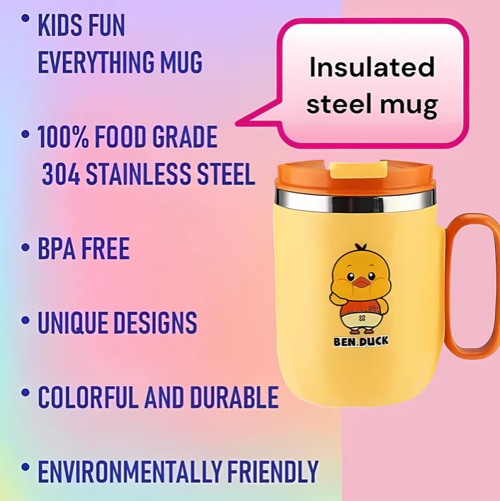Mini Muffets Cute Duck Insulated Multipurpose Stainless Steel Mug