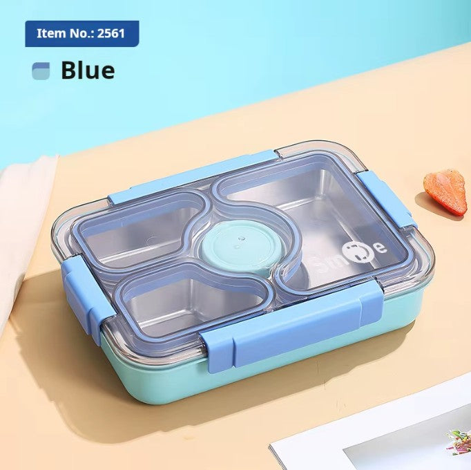 Mini Muffets 3 Compartments Lunch Box with Small Container – Durable & Leak-Proof Tiffin for Adults & Kids