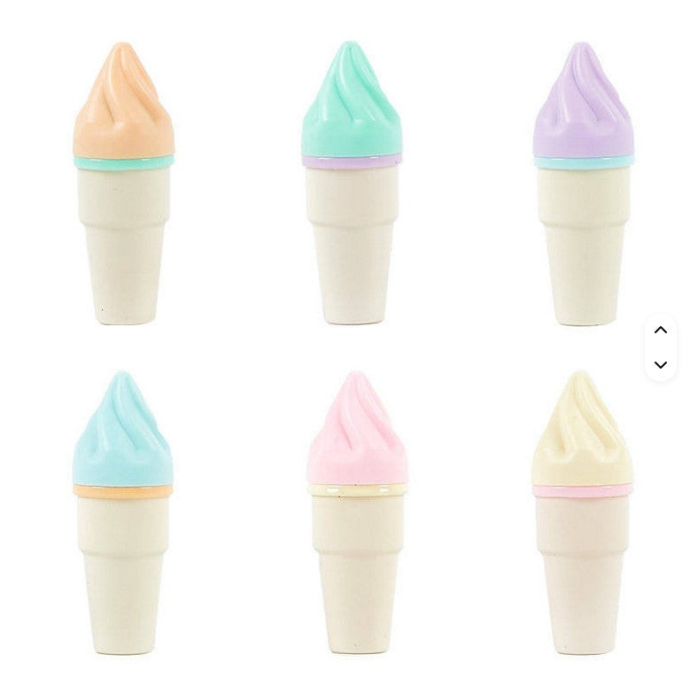 Mini Muffets Ice-cream Shaped Highlighters with Fine Grip Markers, Pack of 6