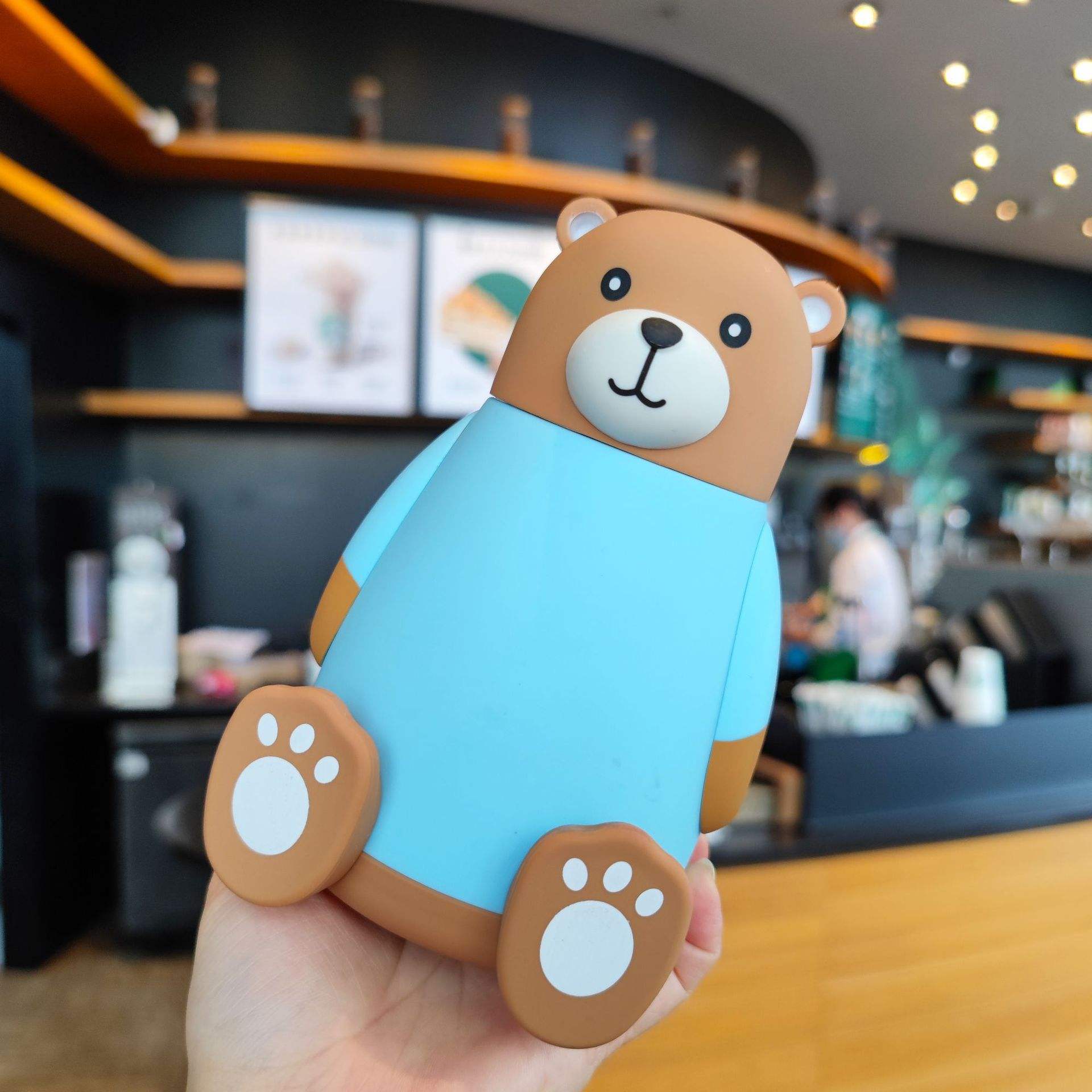 Mini Muffets BPA Free Borosilicate Glass Animal Shape Bear Water Bottle Cute 400 ML