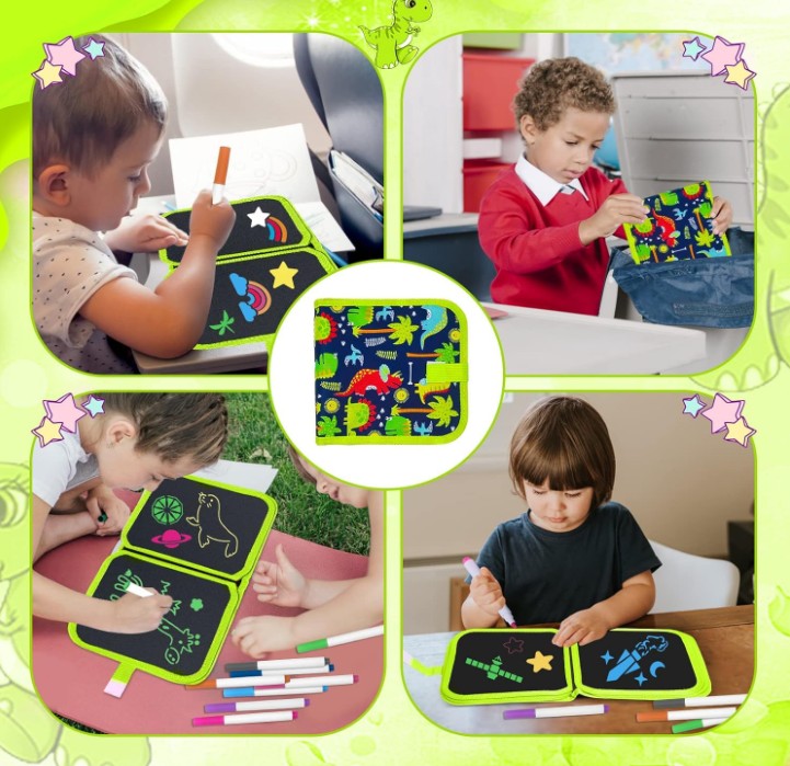 Mini Muffets Erasable Doodle Book for Kids with Watercolor Pens & Reusable Pads