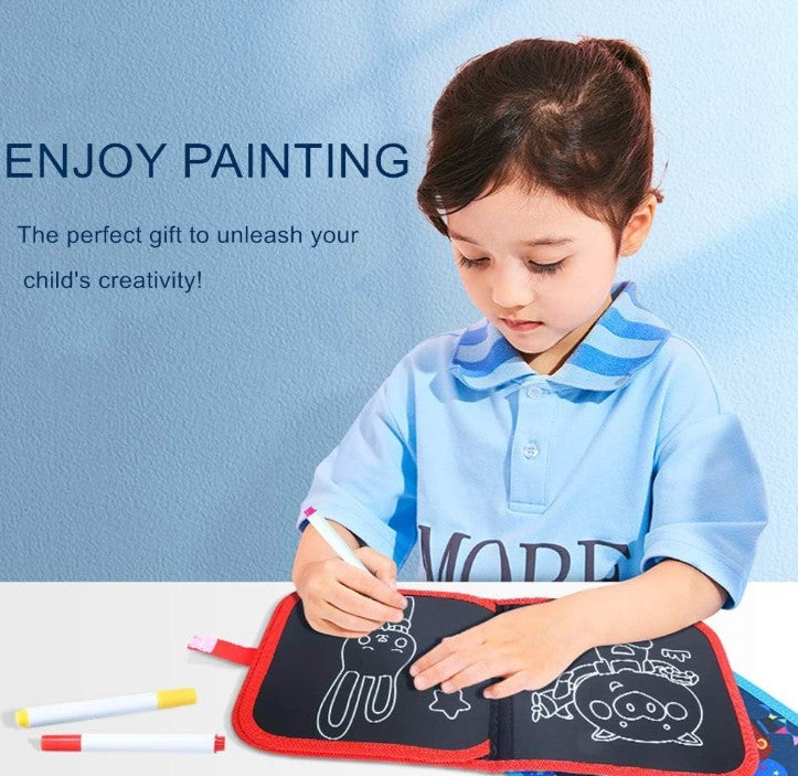 Mini Muffets Erasable Doodle Book for Kids with Watercolor Pens & Reusable Pads