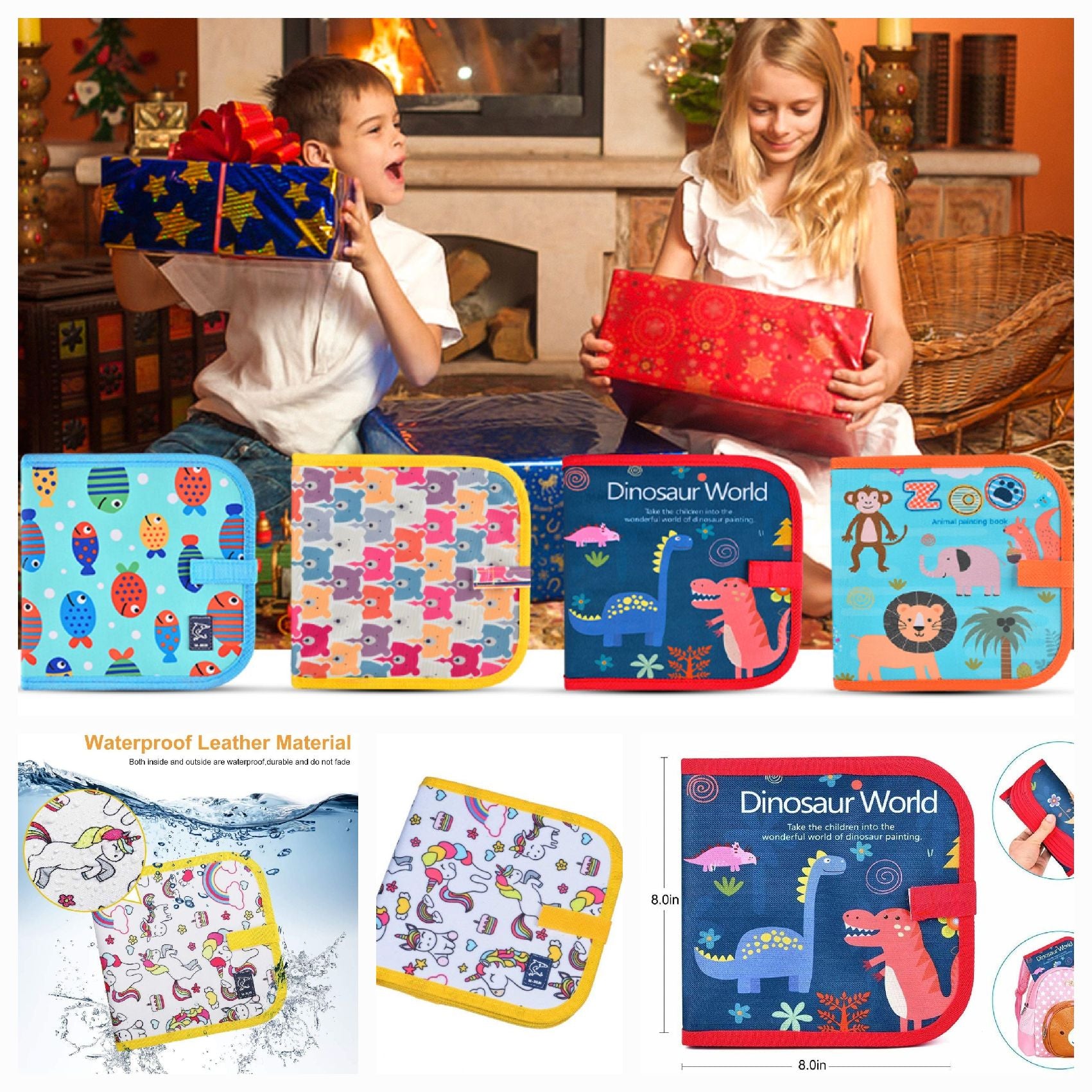 Mini Muffets Erasable Doodle Book for Kids with Watercolor Pens & Reusable Pads