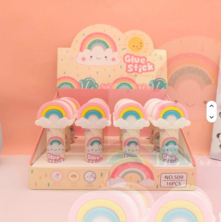 Mini Muffets Cute Rainbow Design Glue Stick for Kids – Safe &amp; Easy-to-Use School Craft Glue