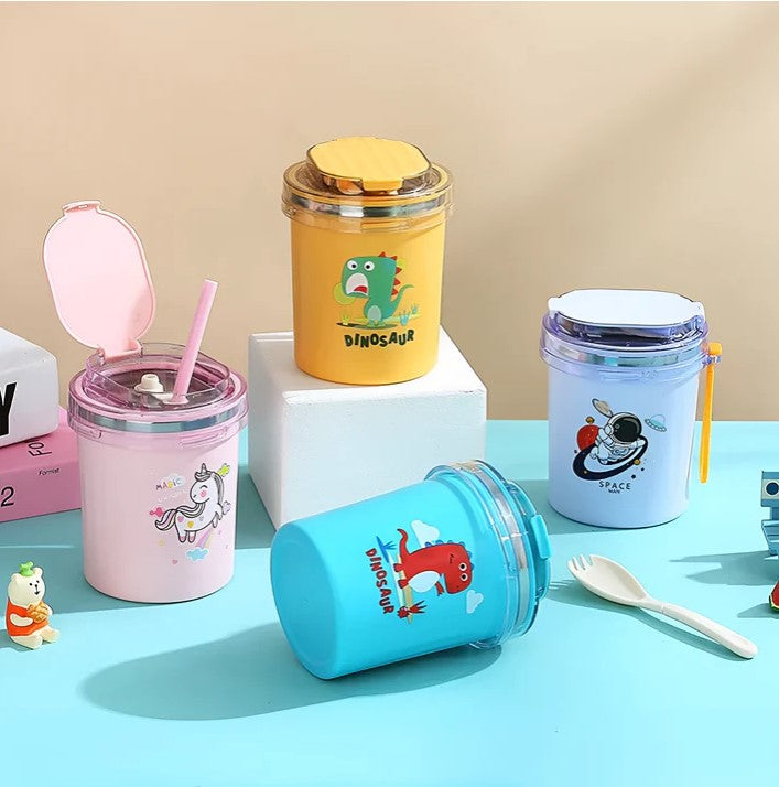 Mini Muffets Cartoon Printed Stainless Steel Multipurpose Cup Mug ( 530ml )
