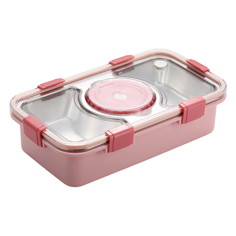 Mini Muffets Stainless Steel 3 Compartments Bento Insulated Lunch Box Airtight &amp; Leak-Proof for Kids &amp; Adults