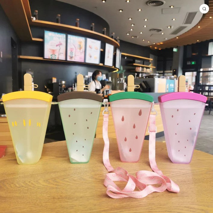 Mini Muffets Ice Cream Shaped Kids Sipper 320 ML BPA Free with Adjustable Strap