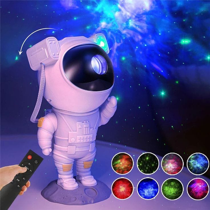 Mini Muffets Astronaut Light Projector – 360° Galaxy Star Projector with Timer &amp; Remote Control, Ideal for Bedroom, Home Decor &amp; Parties