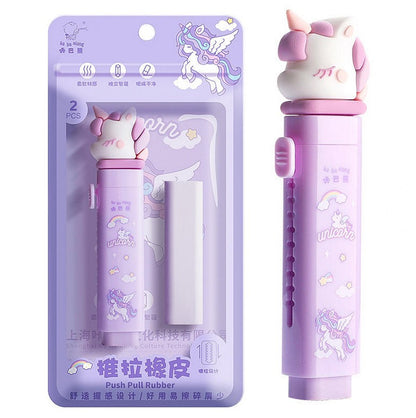 Mini Muffets Cartoon Shaped Cute Erasers Push Pull Design Erasers  for Kids Students - Set of 3