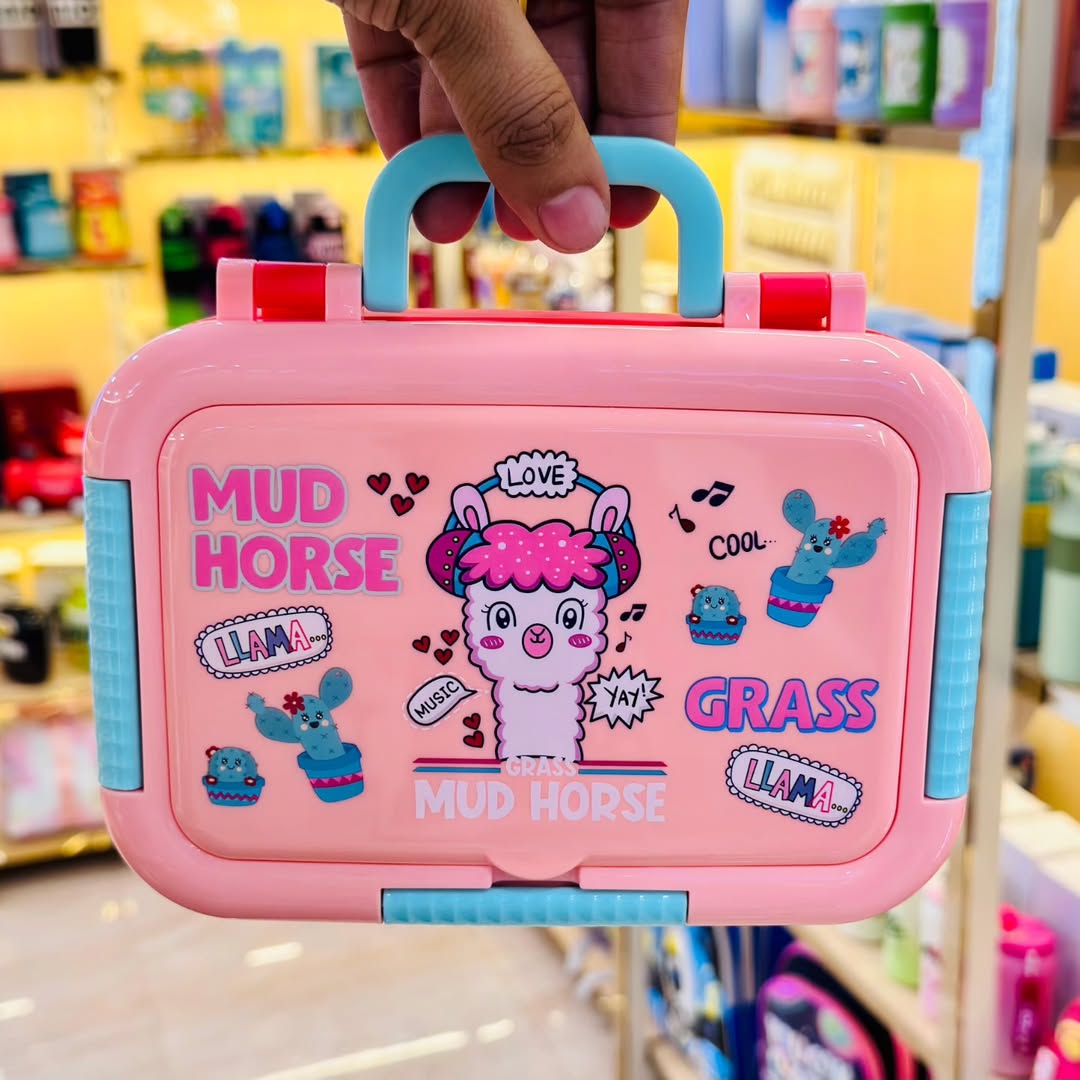 Mini Muffets 3 Compartments Lunch Box for Kids – Cute &amp; Durable Design, Spill-Proof School Tiffin