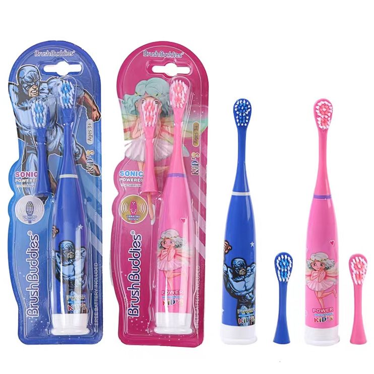 Mini Muffets Cartoon Electric Toothbrushes For Boys &amp;  Girls,Vibrating Motion Toothbrushes With Replacement Brush Head,Soft Electric Battery Powered Toothbrushes For 3+ Years Kids