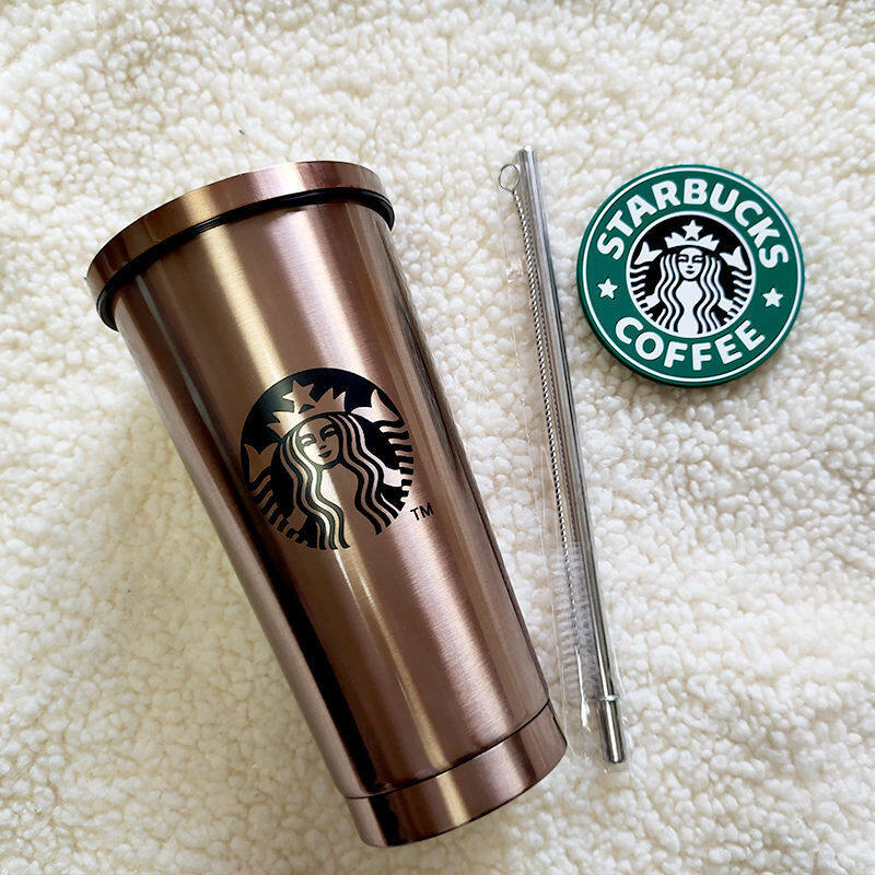 Mini Muffets Stainless Steel Starbucks Design Tumbler with Straw 750 ML