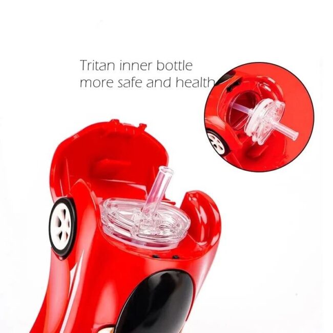 Mini Muffets Car Shaped 280ml Leak Proof Plastic Sipper Water Bottle BPA Free - 280 ML