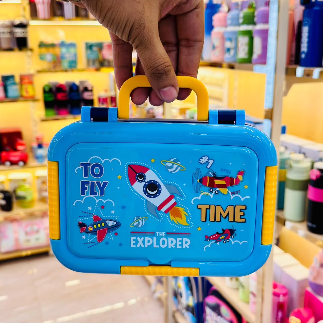 Mini Muffets 3 Compartments Lunch Box for Kids – Cute &amp; Durable Design, Spill-Proof School Tiffin