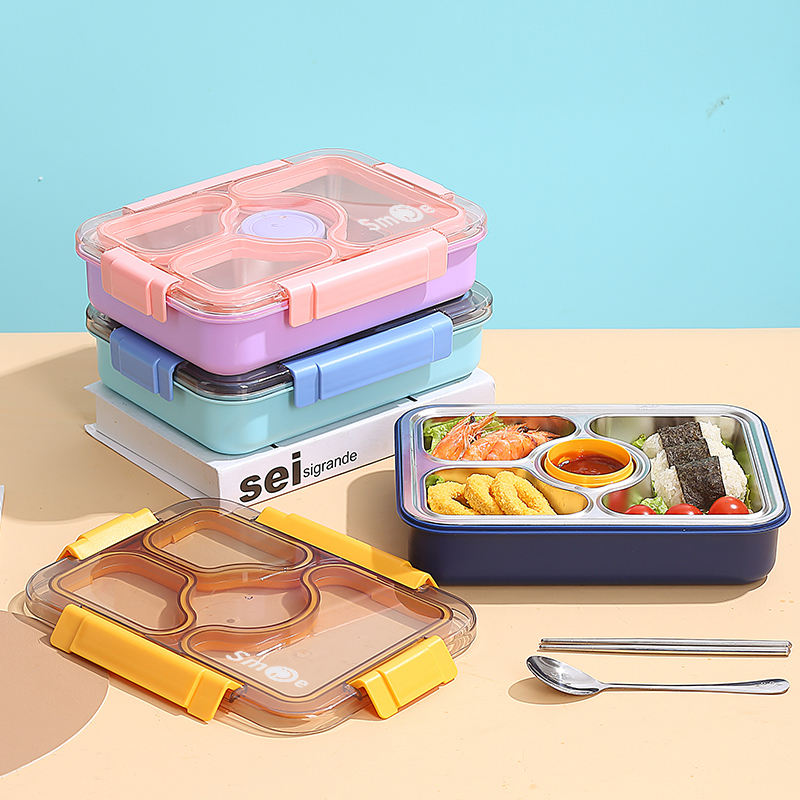 Mini Muffets 3 Compartments Lunch Box with Small Container – Durable &amp; Leak-Proof Tiffin for Adults &amp; Kids