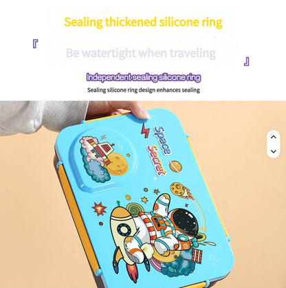 Mini Muffets Leak-Proof 4 Compartment Stainless Steel Lunch Box for Kids BPA-Free Bento Box for School, Travel &amp; Picnics 800ML