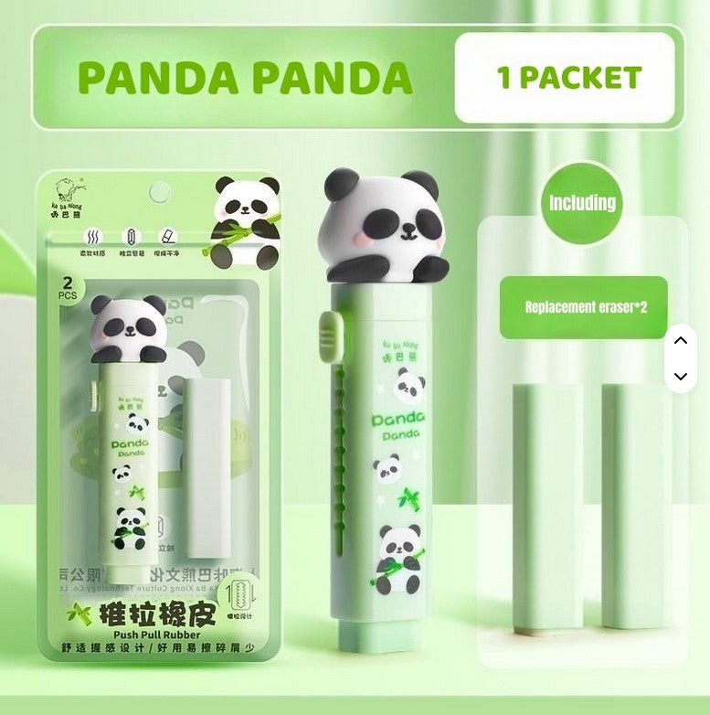 Mini Muffets Cartoon Shaped Cute Erasers Push Pull Design Erasers  for Kids Students - Set of 3