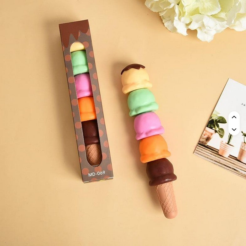 Mini Muffets Ice Cream Shaped Highlighters 5 PC