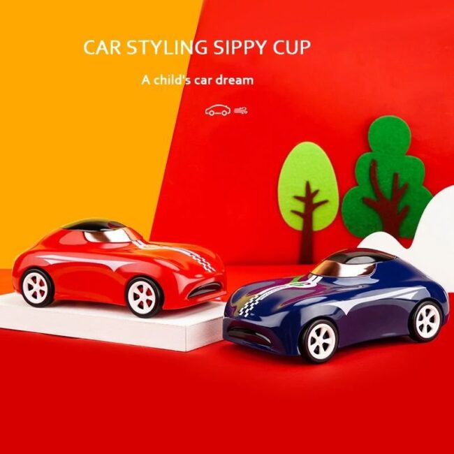 Mini Muffets Car Shaped 280ml Leak Proof Plastic Sipper Water Bottle BPA Free - 280 ML