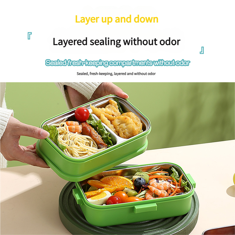 Mini Muffets 3 Compartments Double Layer Lunch Box with Small Container for Kids – Cute Unicorn, Space &amp; Dino Designs