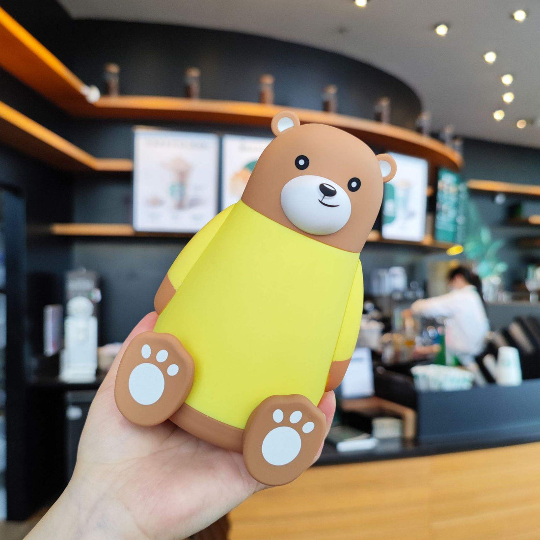 Mini Muffets BPA Free Borosilicate Glass Animal Shape Bear Water Bottle Cute 400 ML