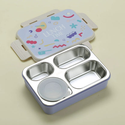 Mini Muffets 4 Compartments Lunch Box with Container – Leak-Proof Tiffin for Adults &amp; Kids