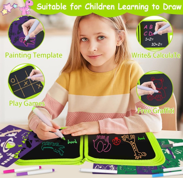 Mini Muffets Erasable Doodle Book for Kids with Watercolor Pens &amp; Reusable Pads